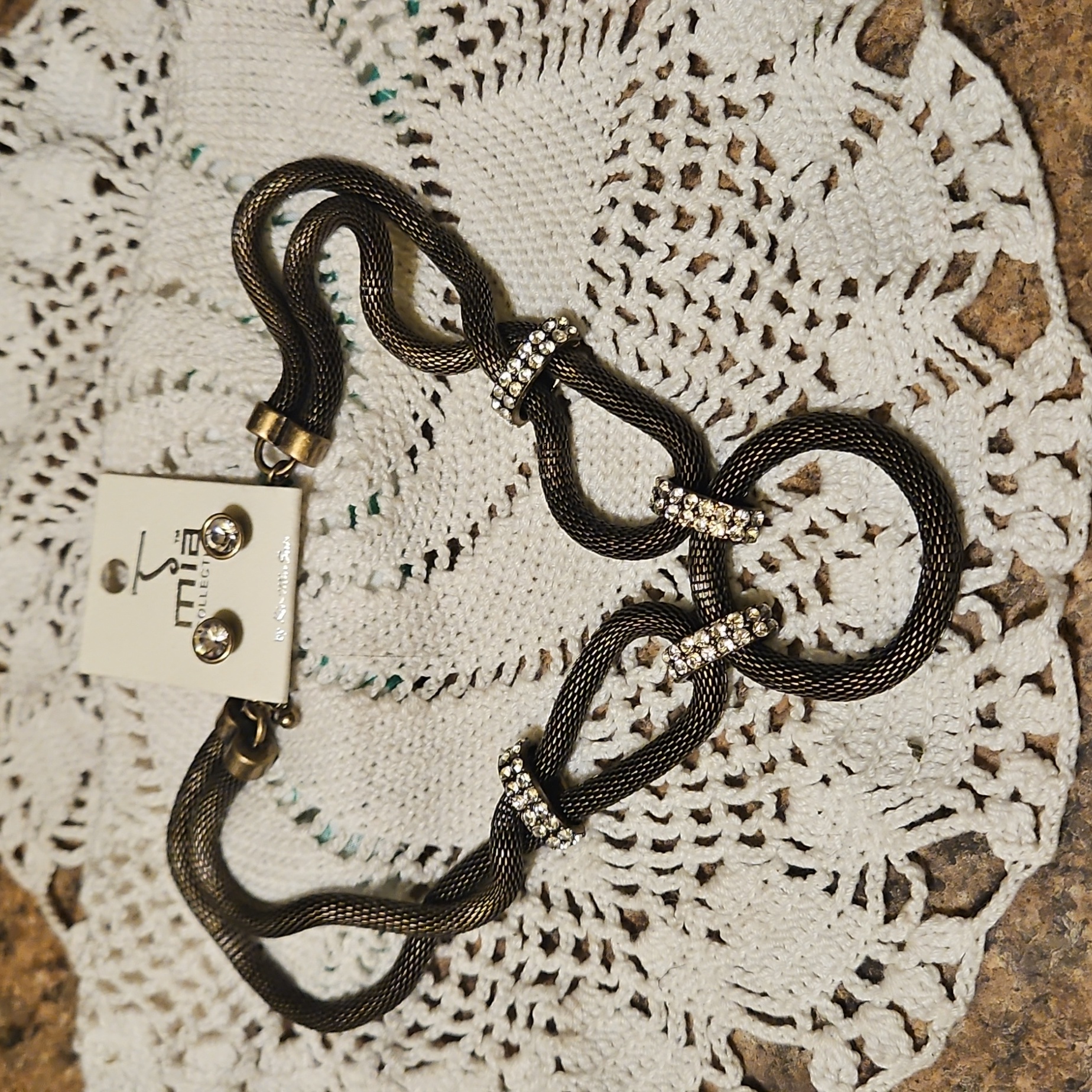 Misha Collection Black And Silver Statement Necklace